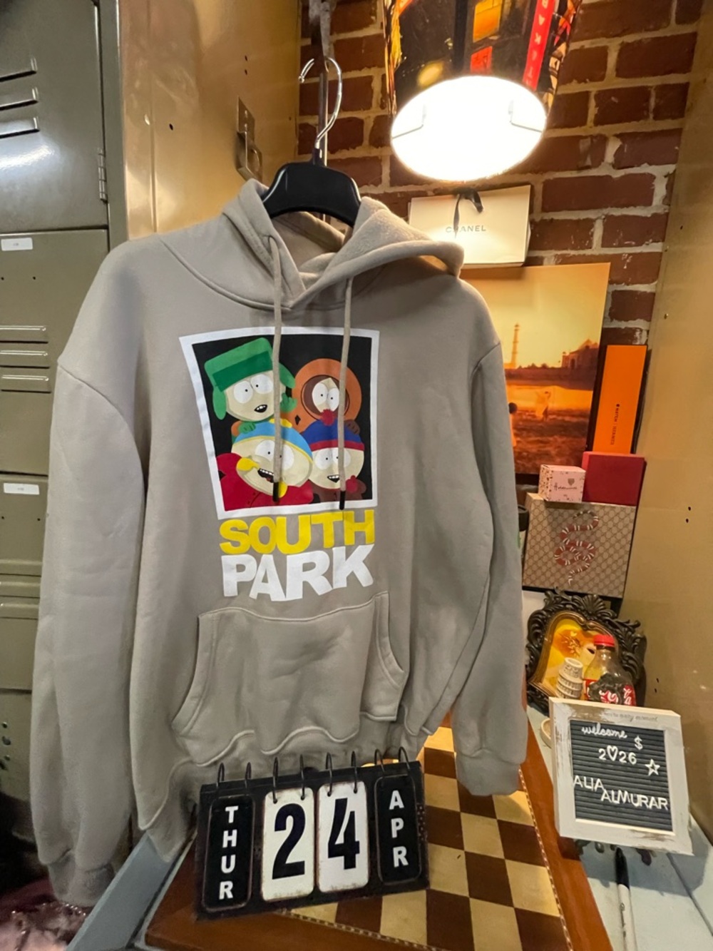 South Park x Members Only Cartoons Pullover Hoodie Beige Men’s